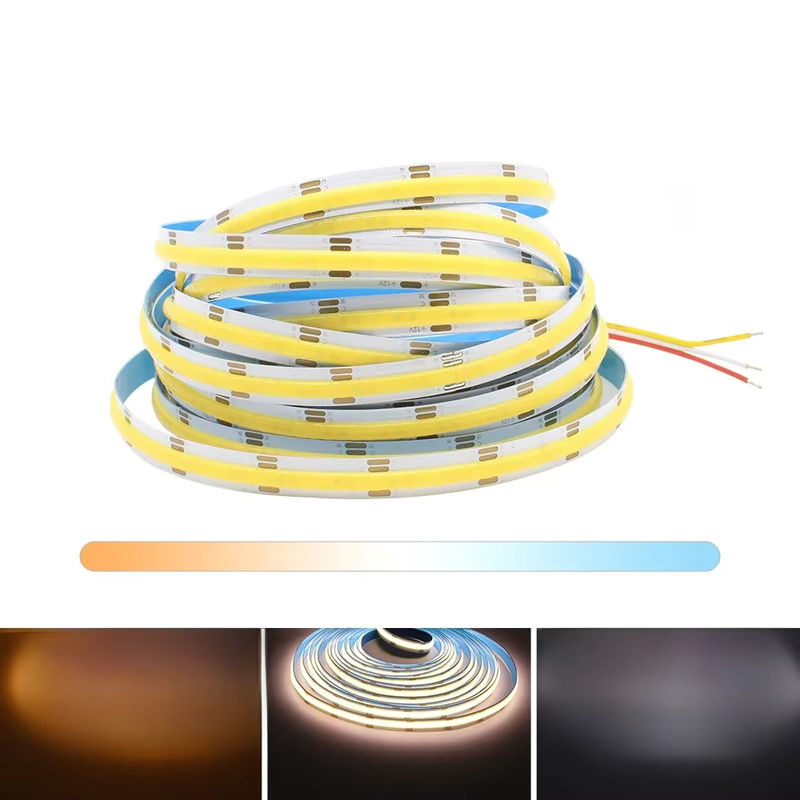 MJJC COB CCT LED Streifen mit 608 LEDs, dimmbar, Dual Weiß, 12V 24V DC, 5M Flexible FCOB Linear Band mit Ra90 und 10mm PCB Breite - Bild 5