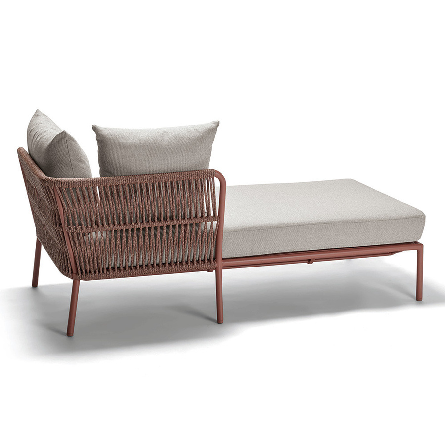 Stern Recamiere Romy Terra Aluminium mit Kordel und Kissenset in Beige und Vanilla - Bild 1