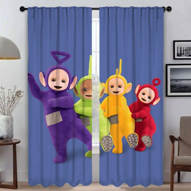 Verdunkelungsvorhang Teletubbies in Blau, 2 Paneele, Breite: 107 cm, Höhe: 183 cm - Bild 1