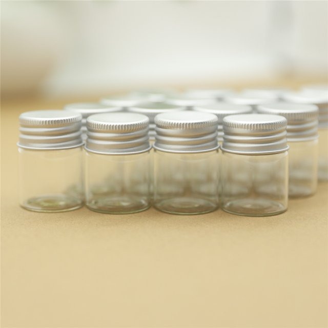LYGIL Glas-Wunschflaschen mit silbernen Aluminium-Schraubverschlüssen, transparent, 15 ml - Bild 1