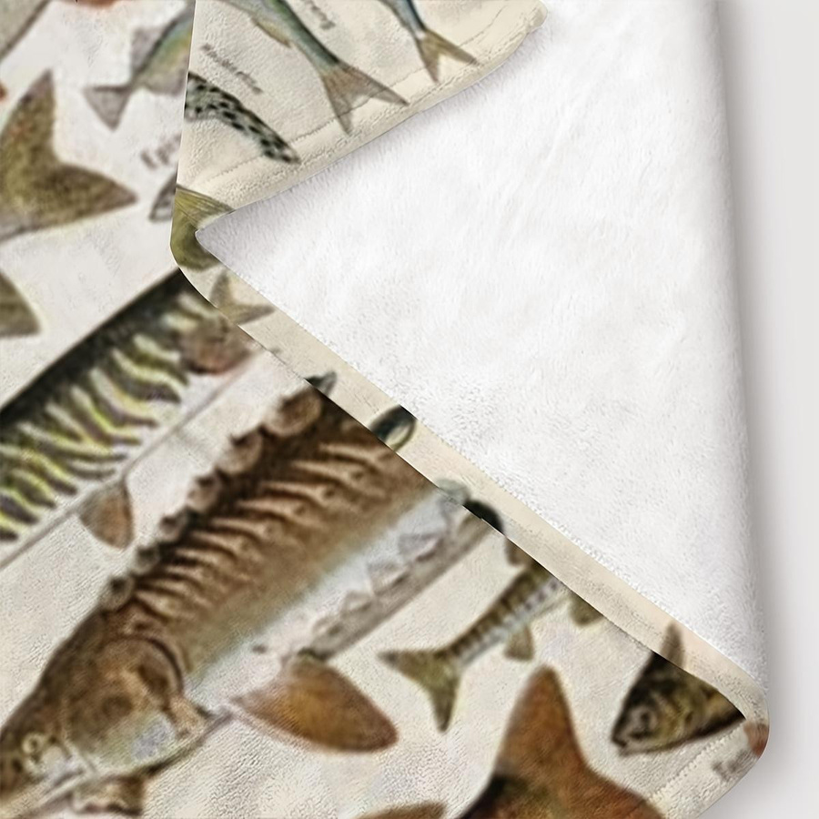 Moderne Flanell-Fleece-Decke mit Fischkollektion von JMG Household Supplies, fleckenabweisend und leicht, B/H: 70 x 100 cm - Bild 3