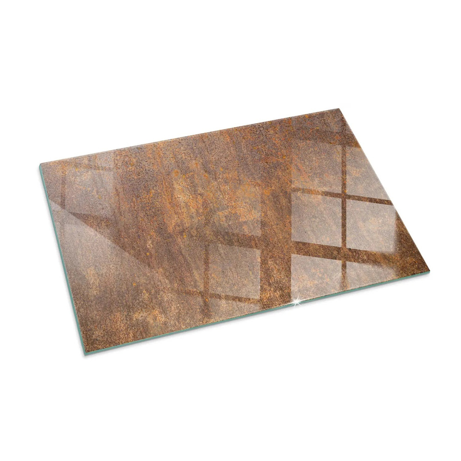 Tulup Glasplatte für Kaminöfen mit Roststruktur in Braun, B: 100 cm, H: 70 cm - Bild 2