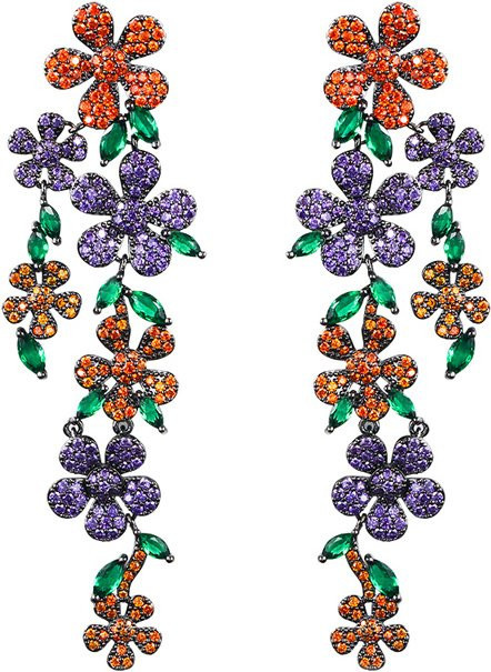 CWWZircons Ohrringe, Blume, Bunt, Zirkonia, Damen - Bild 1