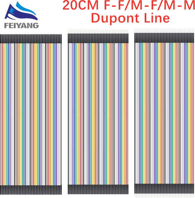 SAMIORE ROBOT Dupont-Kabel Set für Arduino in Multicolour, 20 cm Länge mit Stecker auf Stecker, Stecker auf Buchse und Buchse auf Buchse - Bild 1