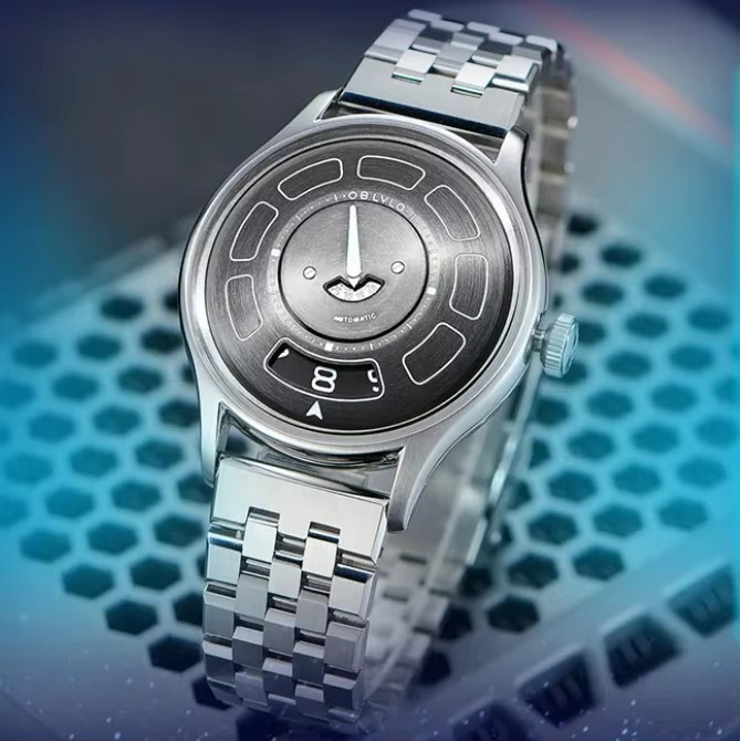 OBLVLO Armbanduhr Automatik, Edelstahl, 41 mm, Herren, Silber - Bild 1