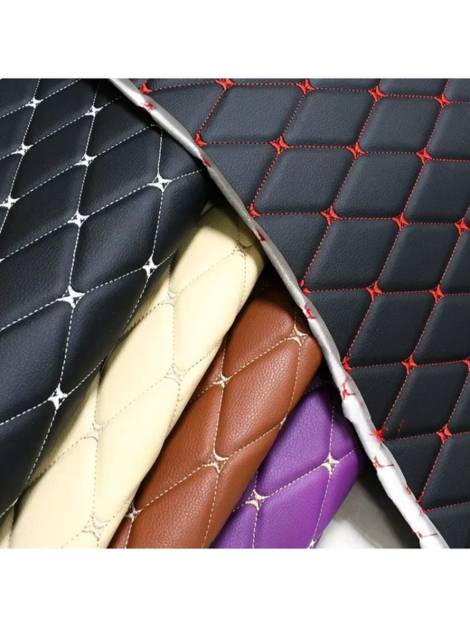 Deepeel Kunstleder Stoff mit Stickerei aus PVC in Lila, B: 45 cm, L: 160 cm, Dekoratives Material für Auto, Sofa und DIY-Handwerk - Bild 6