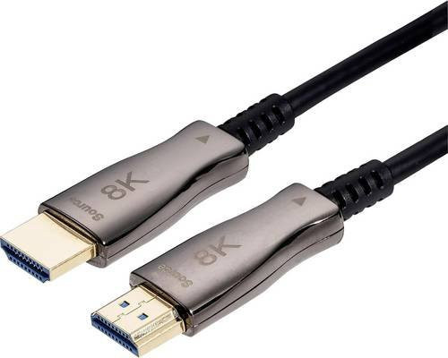 Value HDMI-A Anschlusskabel 8K UHD AOC Aktives optisches Kabel mit Signalverstärkung Schwarz Länge: 30 m - Bild 1