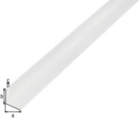 GAH Alberts Winkelprofil aus Aluminium, gleichschenklig, Silber matt, B/T/H: 20 x 20 x 1000 mm - Bild 1