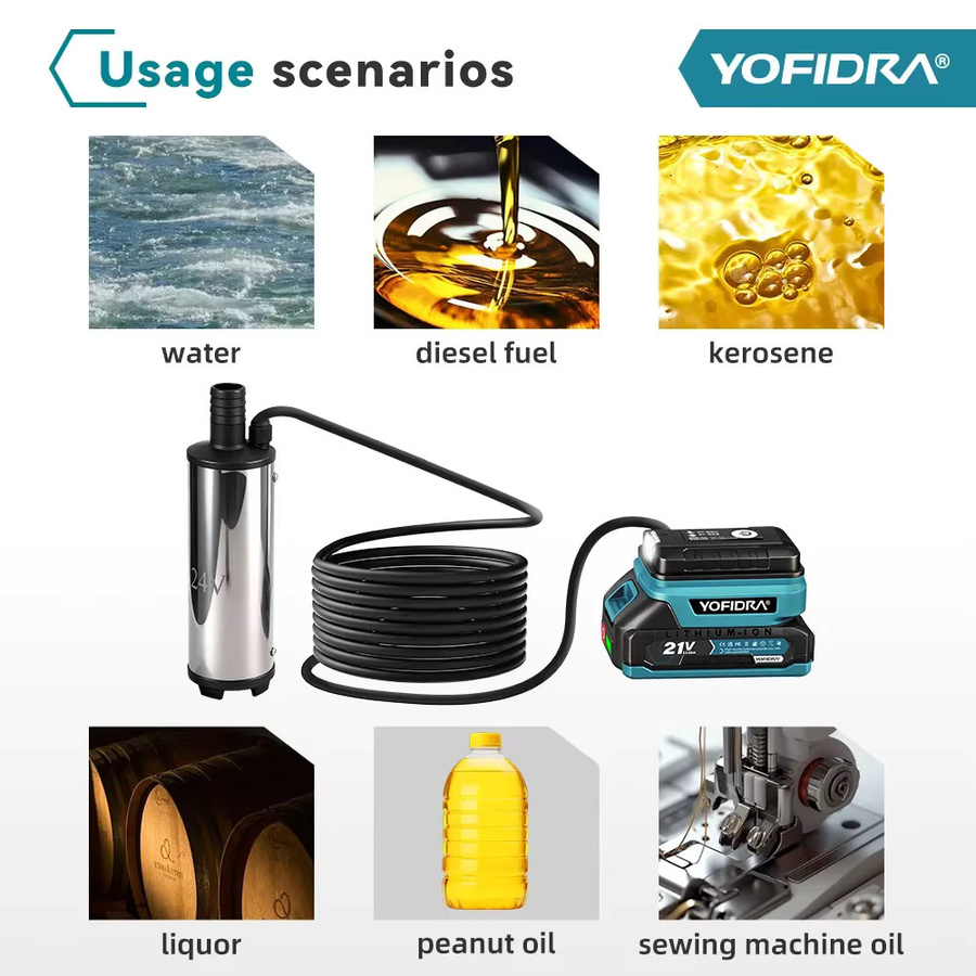 YOFIDRA Elektrische Wasserpumpe und Ölpumpe mit 50–80 l/min Förderleistung für Makita 21 V Akku-Stifte - Bild 5