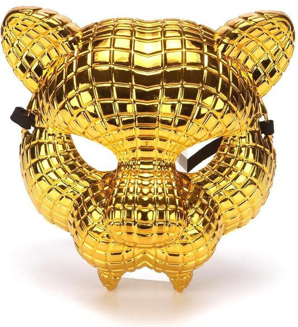 Fanfyuege Tiermaske Tiger Löwe, Kostüm Zubehör, Braun, Gelb - Bild 1