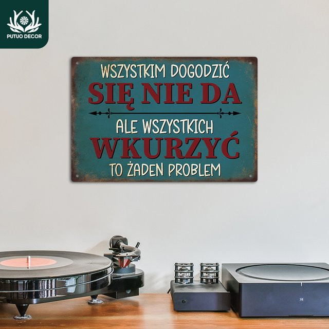Putuo Decor Vintage Metallblechschild mit polnischem Zitat in Mehrfarben - Bild 1