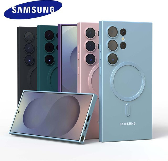 MagSafe Schutzhülle aus flüssigem Silikon für Samsung Galaxy S25 S24 S23 S22 S21 S20 FE S24 Ultra, magnetisch und stoßfest, Farbe: Blau - Bild 1