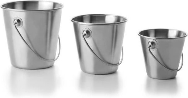 Ibili Mini Eimer aus Edelstahl in Grau, Durchmesser: 9 cm, Höhe: 8,5 cm - Bild 1