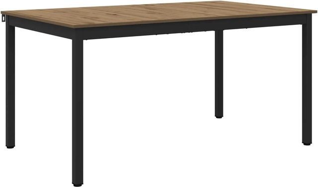 vidaXL Esstisch in minimalistischem Design aus Metall und Eiche in Schwarz und Braun, B/T/H: 90 x 90 x 75 cm - Bild 1