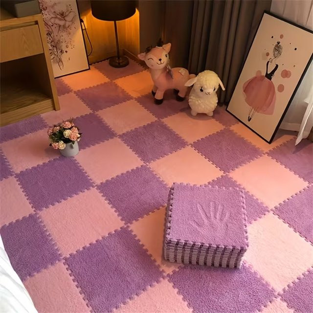 DHDH Plüsch-Baby-Fußmatten in Weiß, rutschfeste und warme Kunstfell-Teppiche für Schlafzimmer, Wohnzimmer und Küche - Bild 1