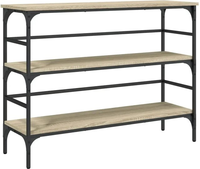 vidaXL Konsolentisch in Sonoma-Eiche aus Holzwerkstoff und Metall im industriellen Stil, B/T/H: 100 x 32 x 75 cm - Bild 1