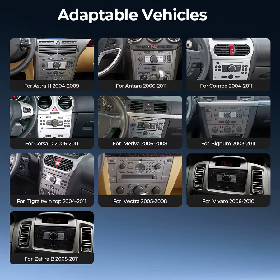 Gearelec Android 14 2-Din Autoradio mit CarPlay in Schwarz für Opel Astra H G J, Zafira B, Corsa C D, Antara, Vectra und Vivaro - Bild 3