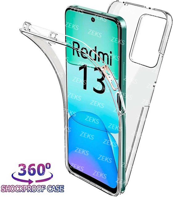 Stoßfeste 360-Ganzkörper-Silikonhülle für Xiaomi Redmi Note 13 12 11 10 9 Pro Max 5G sowie 13C 12C 10C 9A 9C in Transparent - Bild 1