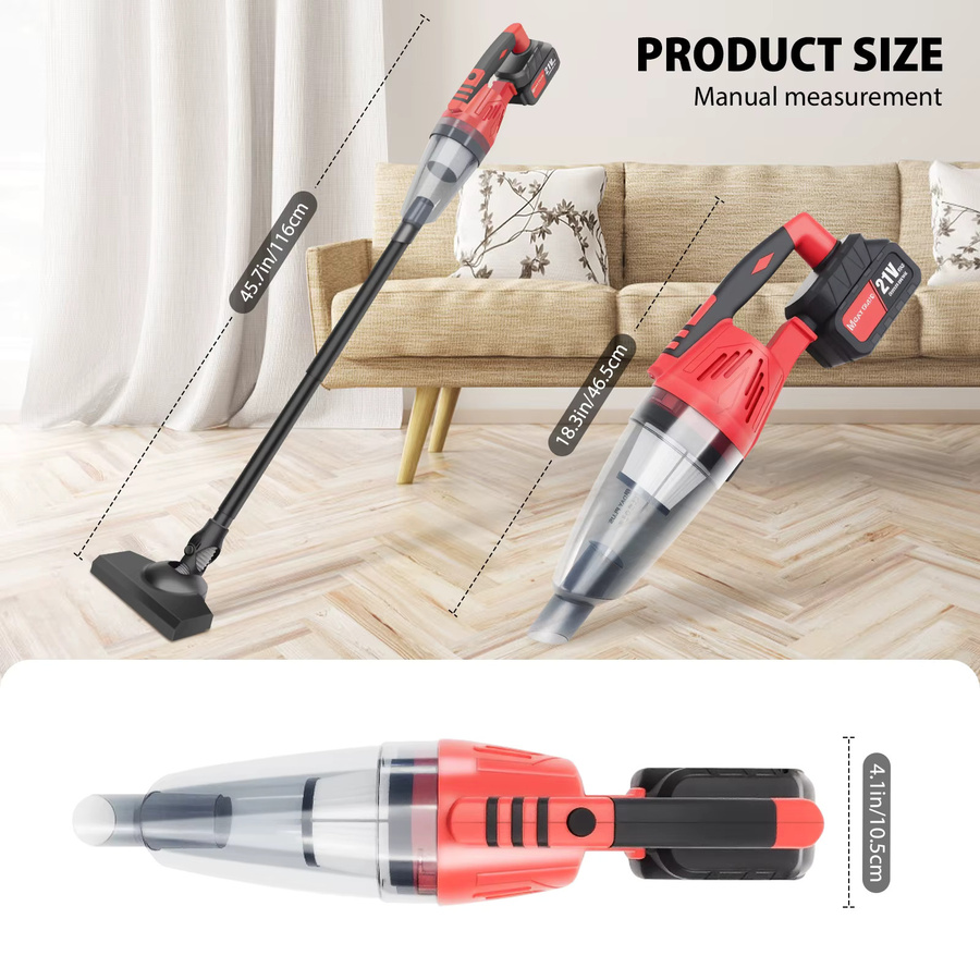 DayPlus 2-in-1 Akku-Handstaubsauger in Rot für Zuhause, Auto und Tierhaare - Bild 6