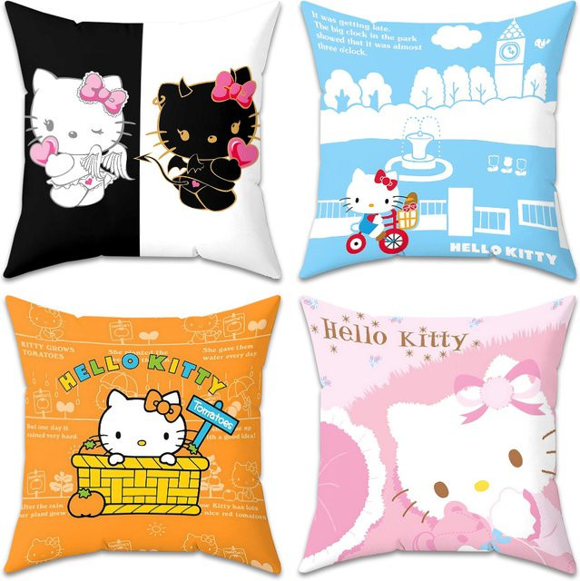 Hello Kitty Kissenbezug Multicolor, dekorativer Couchkissenbezug für Schlafzimmer und Wohnzimmer, B/B: 40 x 40 cm - Bild 1