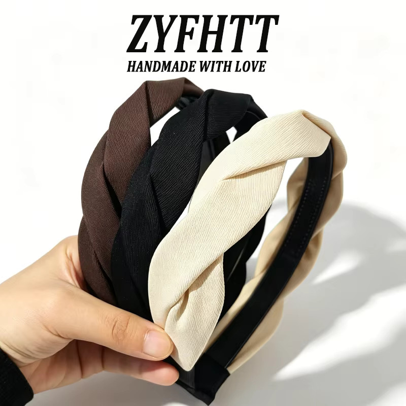 ZYFHTT Stirnband mit breitem Rand und gedrehtem Design, Damen - Bild 5