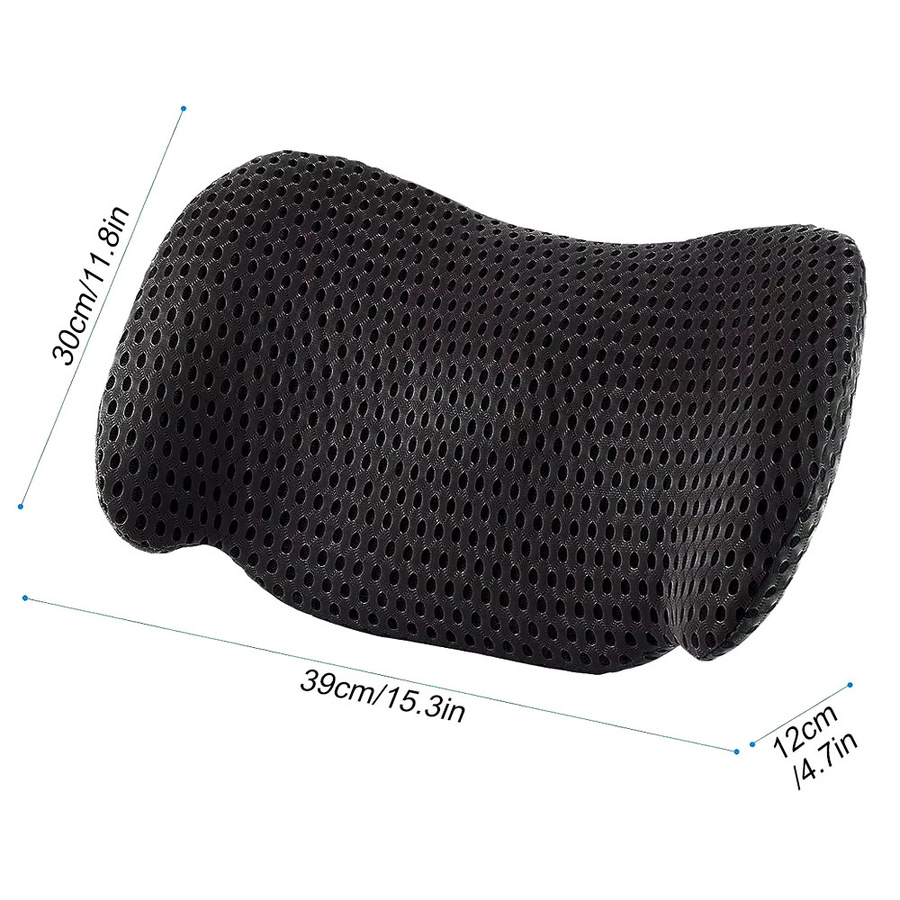 YQQGD Lordos Stützkissen aus Memory Foam als Lendenrolle für Bürostuhl, Auto oder Bett in Schwarz und Grau - Bild 2