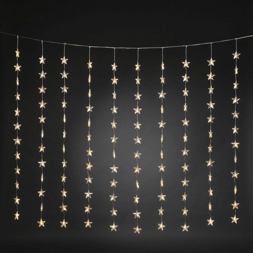 Konstsmide LED-Lichtervorhang mit Sternen in Warmweiß, transparent - Bild 1
