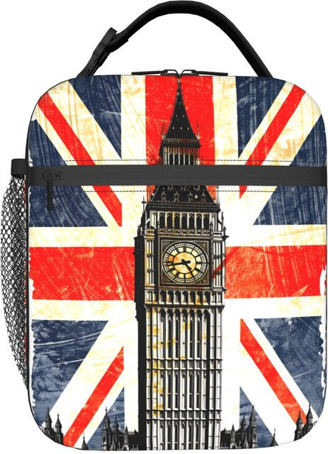 Fancy Style Studio Lunchtasche für Erwachsene mit UK-Flagge Aufdruck, isolierte Kühltasche aus Oxford-Stoff, Mehrfarbig - Bild 1