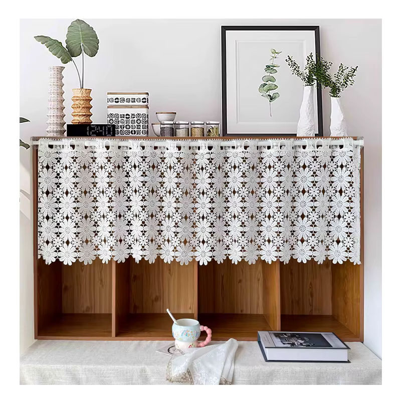 Tiyana Spitzenvorhang Weiß mit Blumenmuster im Vintage-Stil, Breite: 45 cm, Höhe: 100 cm - Bild 7