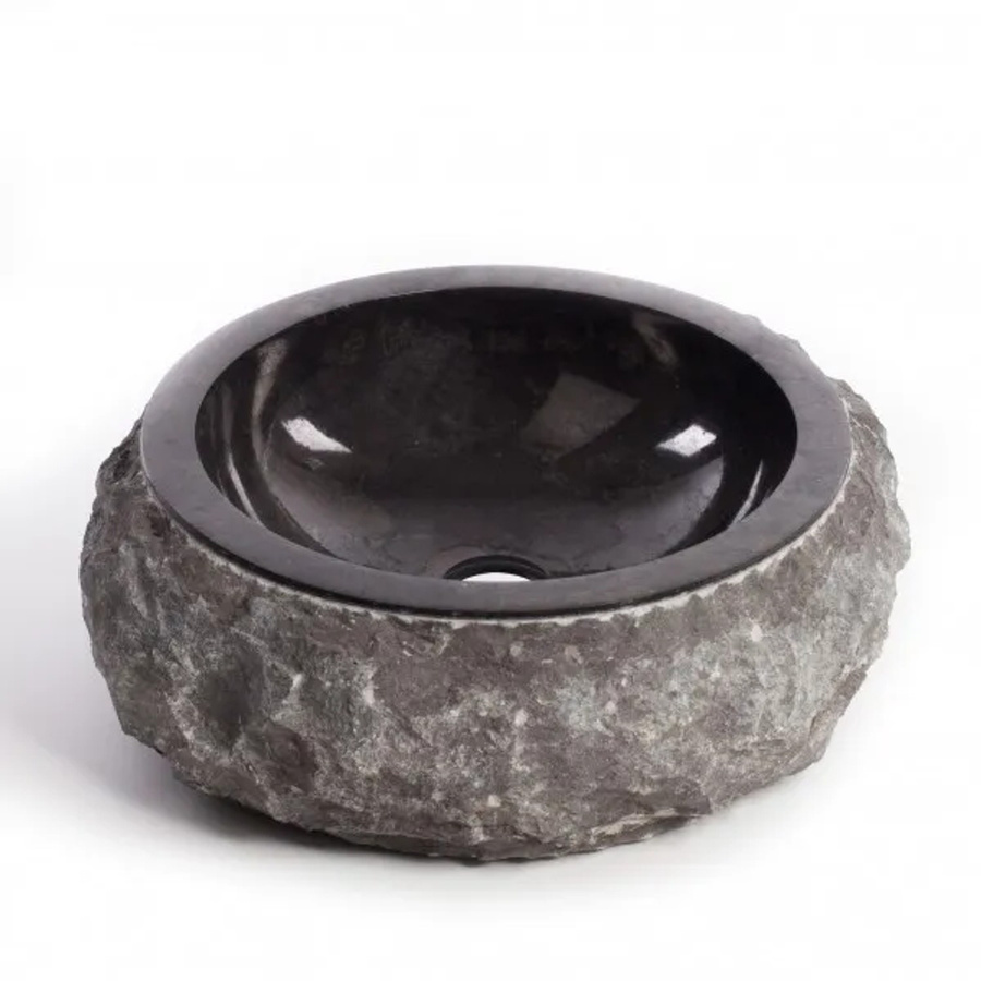 Wohnfreuden Marmor Waschbecken Donat Rund Anthrazit Durchmesser: 45 cm - Bild 2