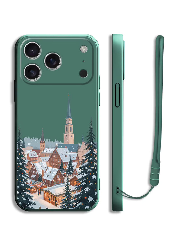 Soft Cover Case für Apple iPhone in Grün mit Weihnachtsmann-Design - Bild 2