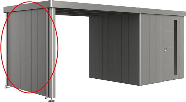Biohort Seitenwand für Seitendach Gerätehaus Neo, Quarzgrau-Metallic, Breite: 203 cm - Bild 1