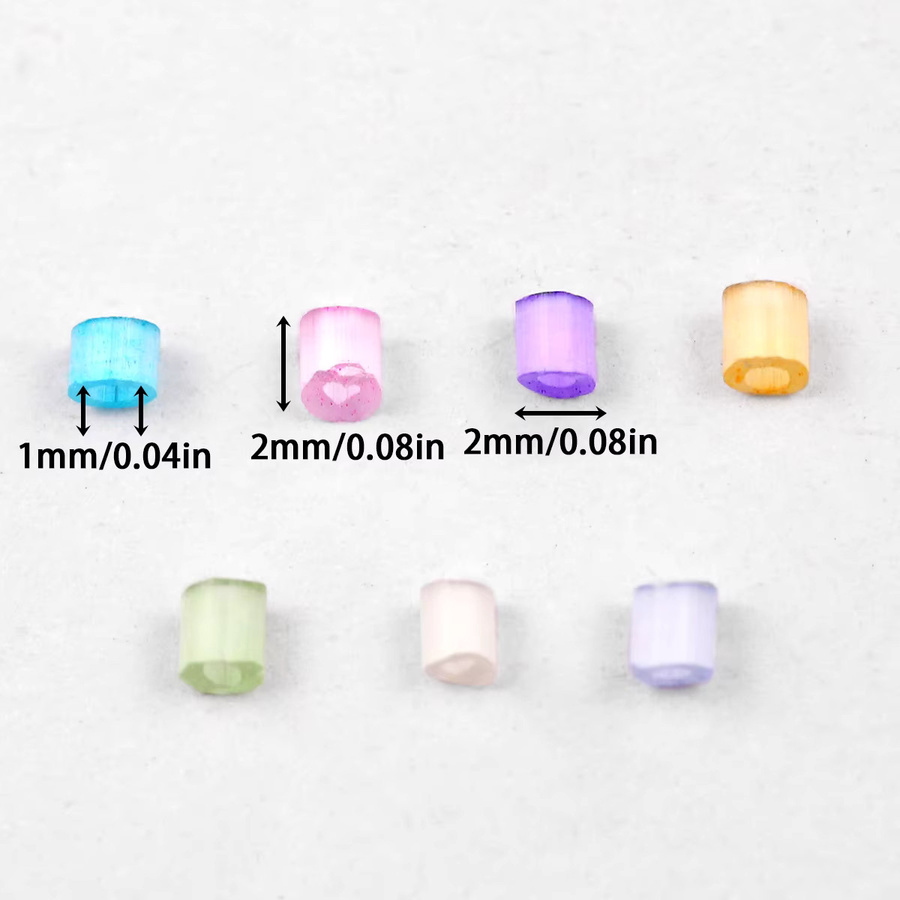 Glas Perlen, Mehrfarbig, Kristall, 2mm, Katzenauge, Spacer - Bild 2