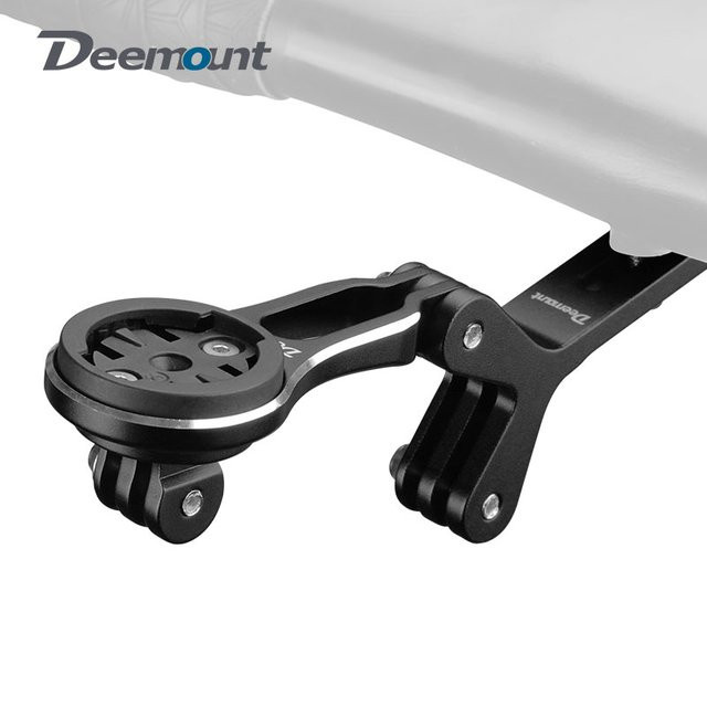 Deemount Fahrradcomputer-Halterung Doppel-GoPro aus Legierung in Schwarz für Licht und Actionkamera passend für Garmin und Wahoo - Bild 1
