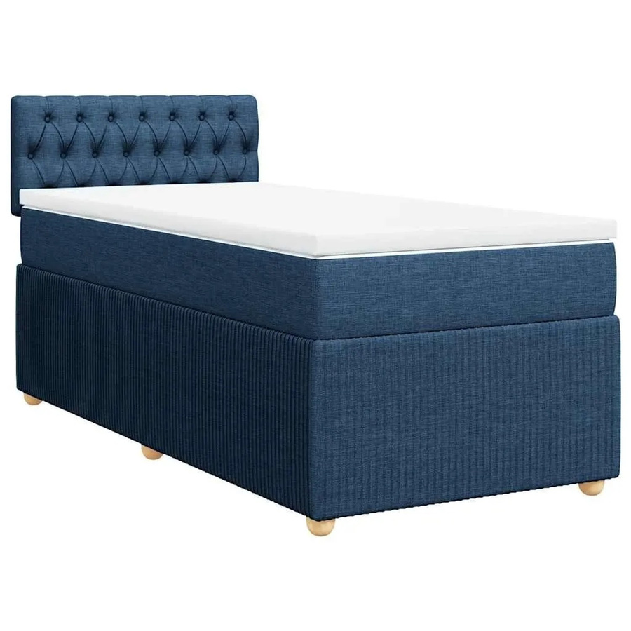 vidaXL Hybrid-Boxspringbett mit Matratze Blau und Weiß, B/T/H: 80 x 200 cm, mit USB-Anschluss und Unterbettbeleuchtung - Bild 2