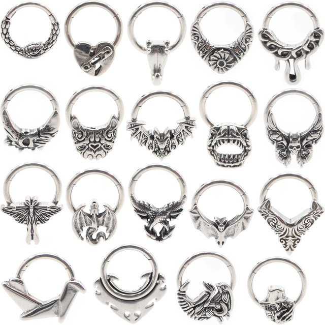 Alisouy Piercing Ohrring Edelstahl, Silber, Herz, Schmetterling - Bild 1