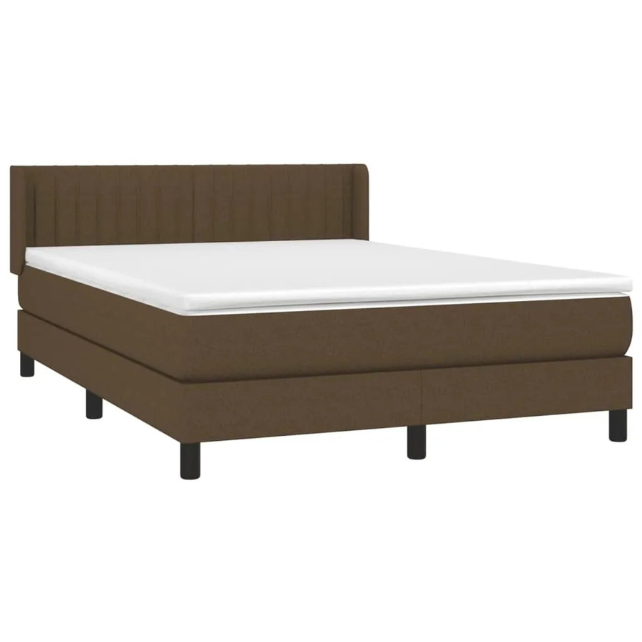 vidaXL Boxspringbett Hybrid mit Matratze und Kopfteil Dunkelbraun B/T/H: 140 x 190 x 78 cm - Bild 2