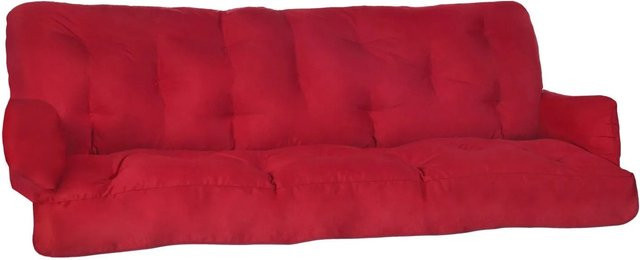 Beautissu Flair HS Hollywoodschaukelauflage aus Polyester in Rot, B/T/H: 180 x 50 x 8 cm - Bild 1