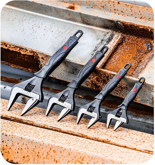 NIUXIANG Verstellbarer Schraubenschlüsselsatz aus Chrom-Vanadium-Stahl mit Soft-Grip, 6 Zoll und 10 Zoll, Metrisch - Bild 1