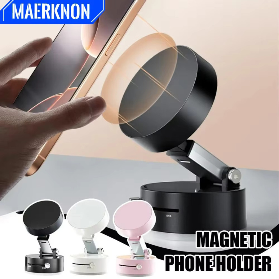 Verstellbarer magnetischer Handyhalter mit doppelseitigem Vakuum-Saugnapf in Weiß für alle Smartphones - Bild 2
