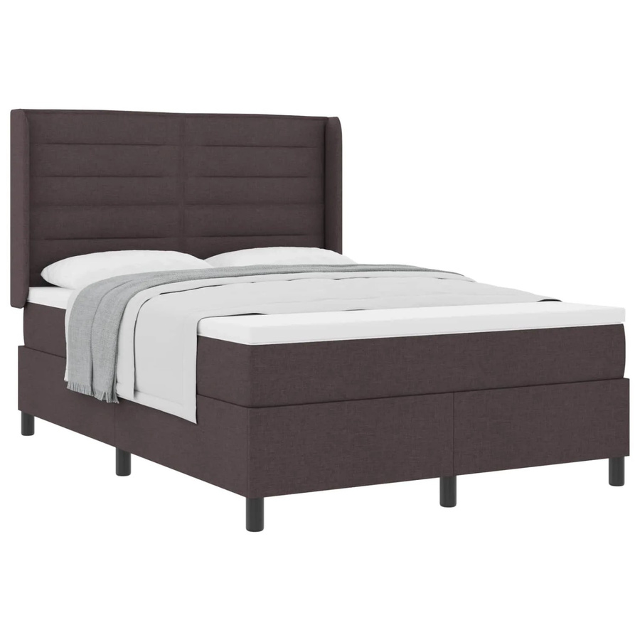 vidaXL Boxspringbett mit Matratze in Braun, B/T/H: 140 x 190 x 118 cm - Bild 2