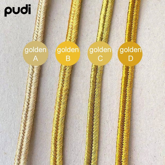Kleidungsband in Gold und Silber mit Fischgrätmuster als dünnes Seil für dein Nähzubehör in 3mm und 5mm Breite - Bild 1