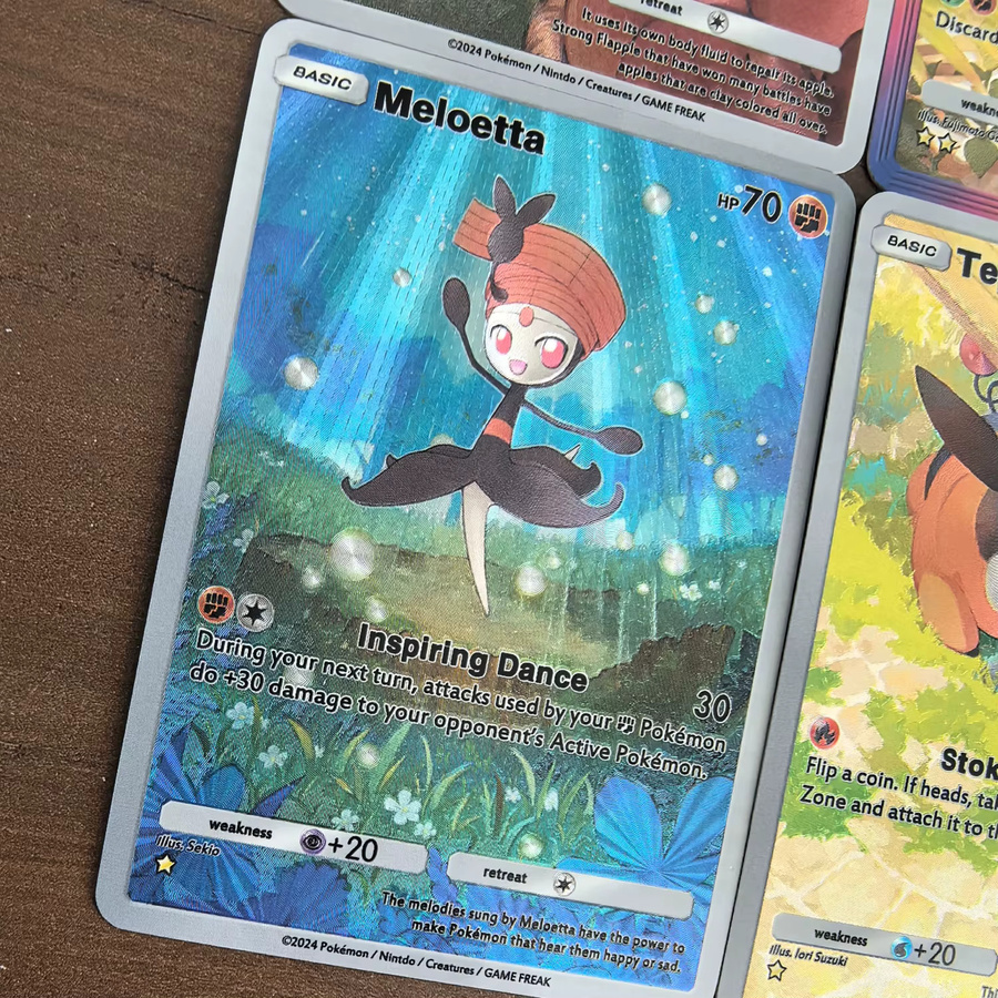 Keeppley Pokémon TCG Pocket Englisch B3 Carkol Castform Corviknight Flapple Flygon Kubfu Meloetta Tepig Vaporeon ex, Spielkarten-Set, 9-teiliges Set - Bild 2