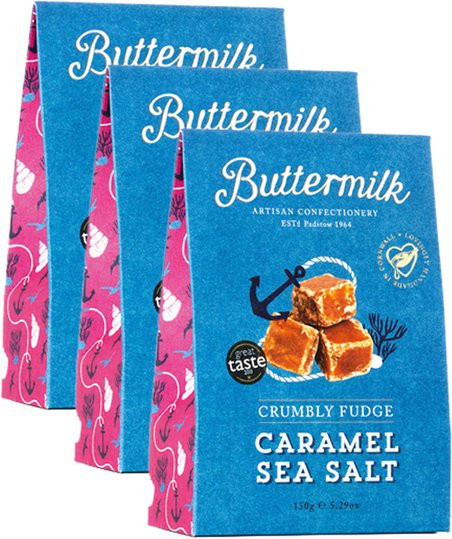 Buttermilk Confectionery Weichkaramell mit Meersalz 3 x 150 g - Bild 1