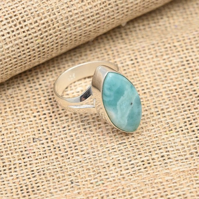 Copperie Ring 925 Silber, Larimar-Edelstein, Damen - Bild 1