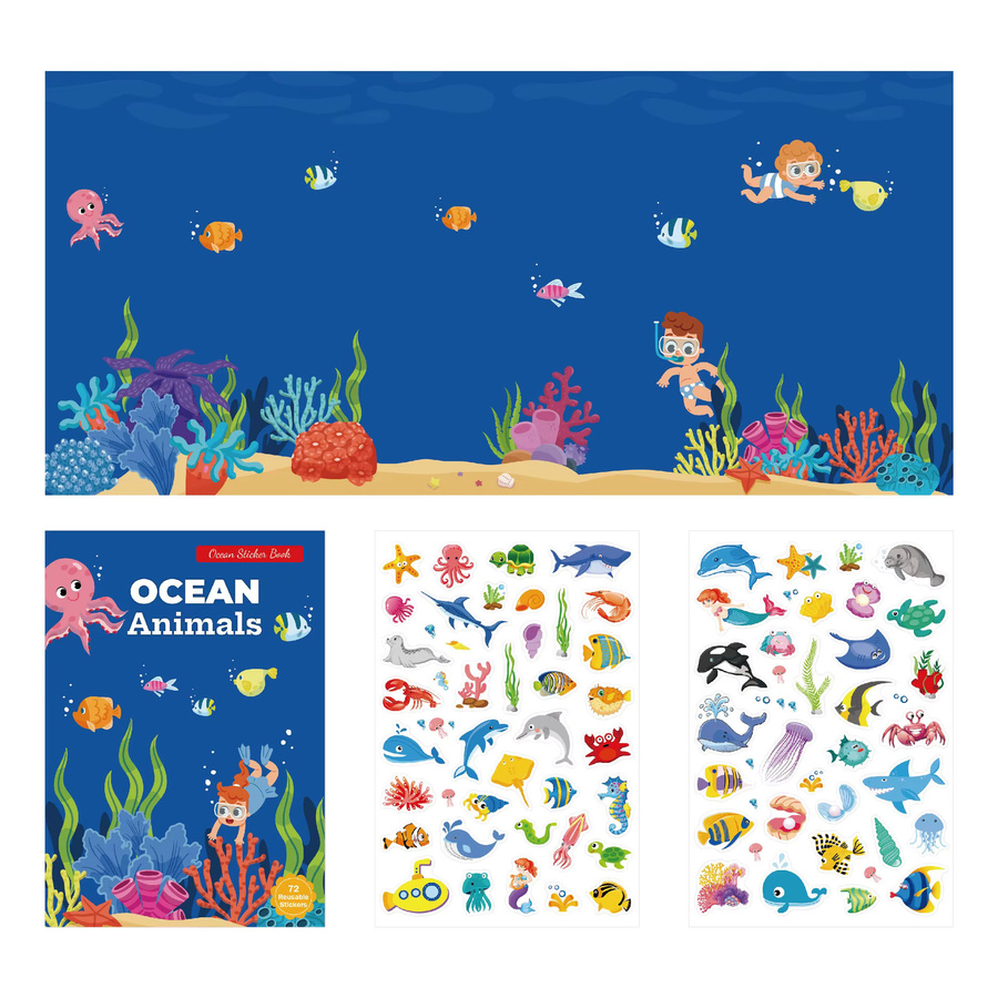 Wasserdichtes DIY-Stickerbuch für Kinder mit wiederverwendbaren PVC-Aufklebern in Multicolour, B: 17 cm, H: 24 cm - Bild 2