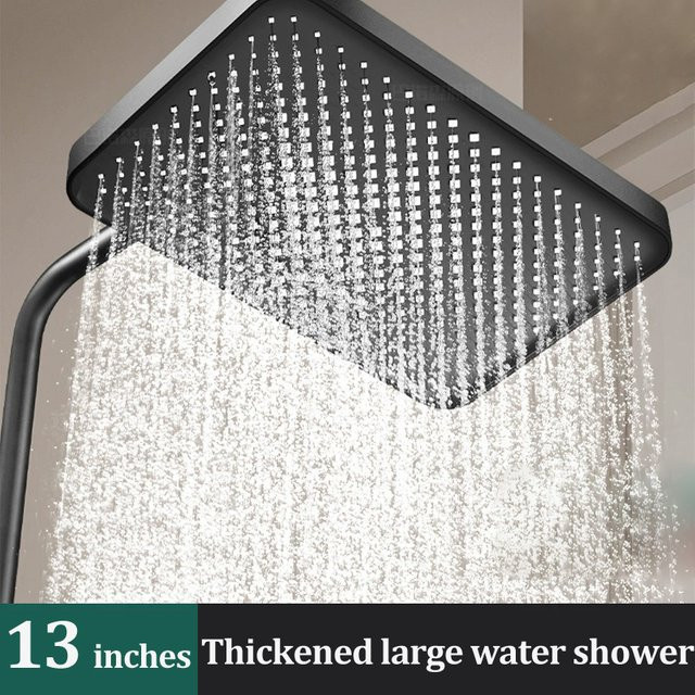 Duschkopf mit großem Panel und Wasserauslass in Schwarz für dein Badezimmer - Bild 1