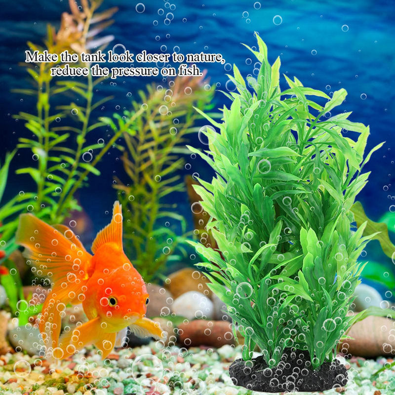 CosyHome Künstliche Grüne Wasserpflanze aus Kunststoff für deine Aquarium Landschaft Dekoration - Bild 4