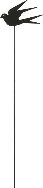 Mica Decorations Gartenstecker Schwalbe Schwarz Metall B/T/H: 18 x 0,5 x 85 cm - Bild 1