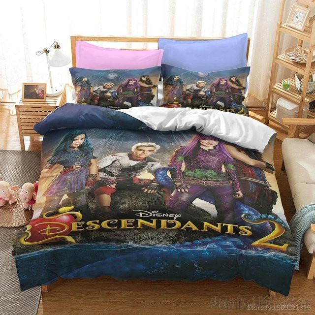 Descendants 3 Bettwäsche-Set für Kinder mit Bettdeckenbezug und Kissenbezug, Mehrfarbig, B/H: 180 x 210 cm - Bild 1